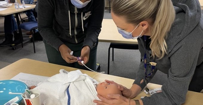 Training for nurses with baby